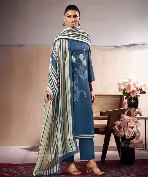 Blue Cotton Party Wear Salwar Kameez in canterbury