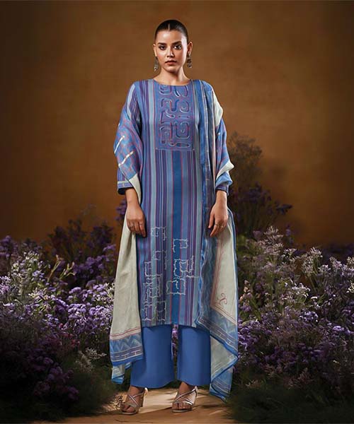 Blue  Cotton Party Wear Salwar Kameez in mumbai