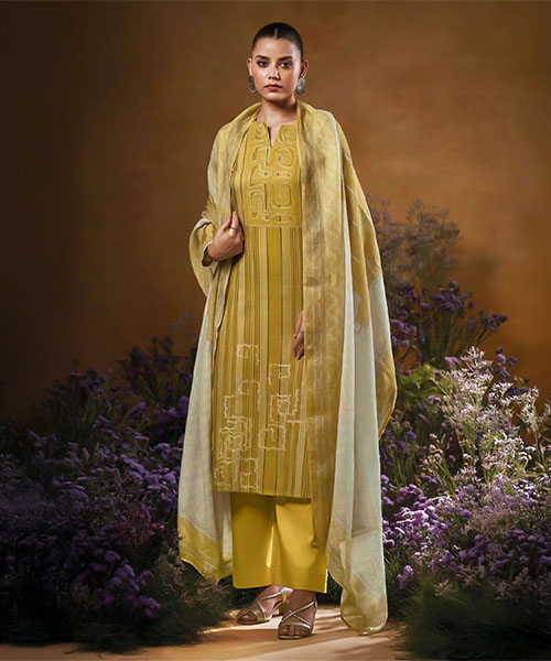 Yellow Cotton Party Wear Salwar Kameez in mumbai