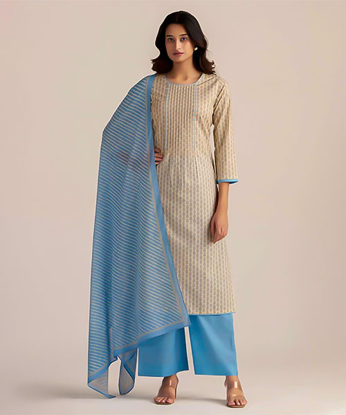 Blue  Cotton Casual Wear Salwar Kameez in swansea