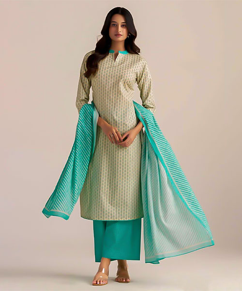Cyan Cotton Casual Wear Salwar Kameez in swansea