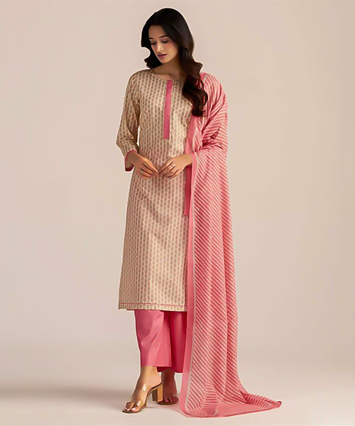 Pink Cotton Casual Wear Salwar Kameez in swansea