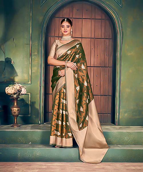 Green Zari Silk Casual Wear Saree