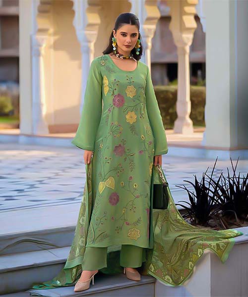 Green Viscose Party Wear Salwar Kameez in switzerland