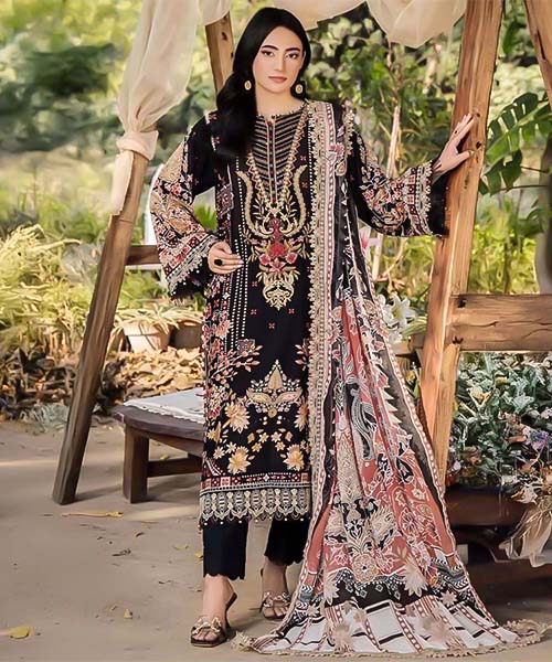 Black  Cotton Casual Wear Salwar Kameez