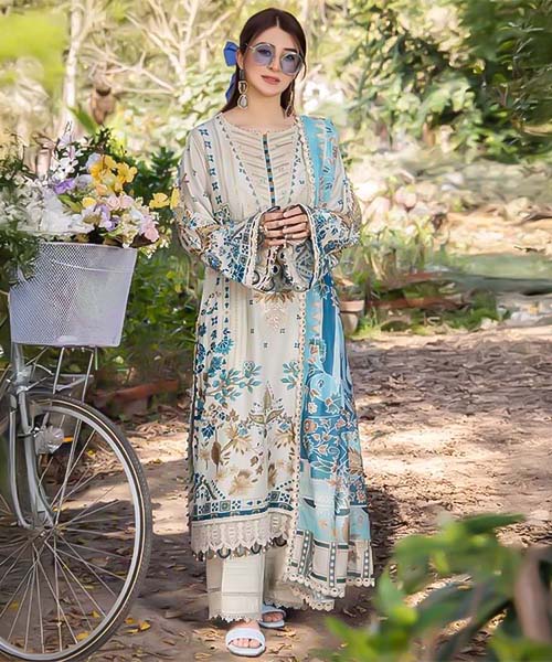 Blue Cotton Casual Wear Salwar Kameez