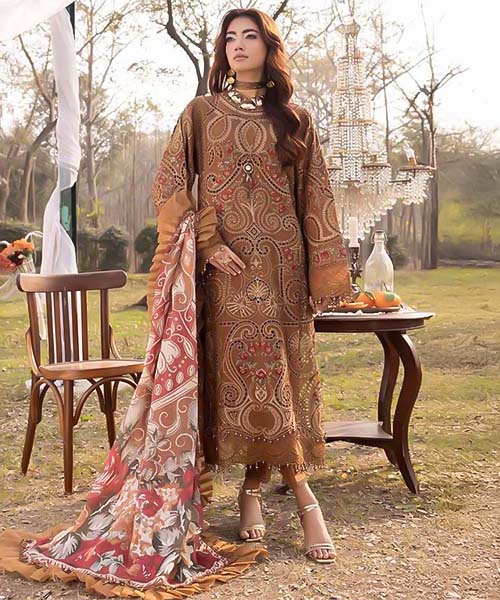 Brown  Cotton Casual Wear Salwar Kameez