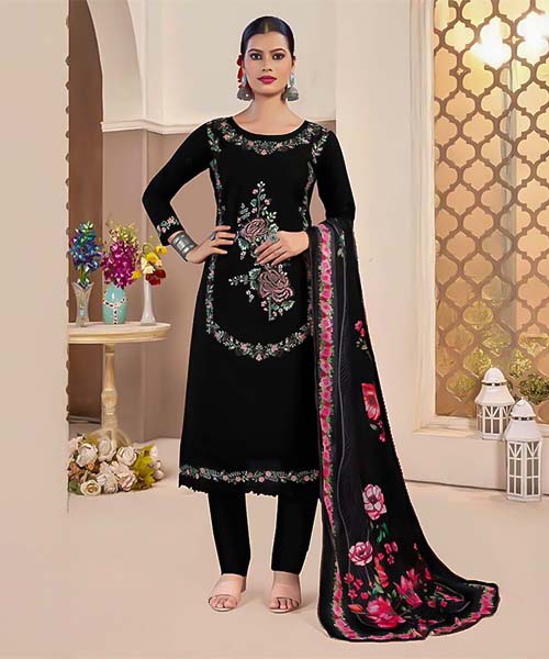 Black  Lawn Cambric Casual Wear Salwar Kameez in stirling