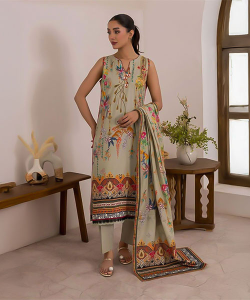 White  Cotton Printed Salwar Kameez