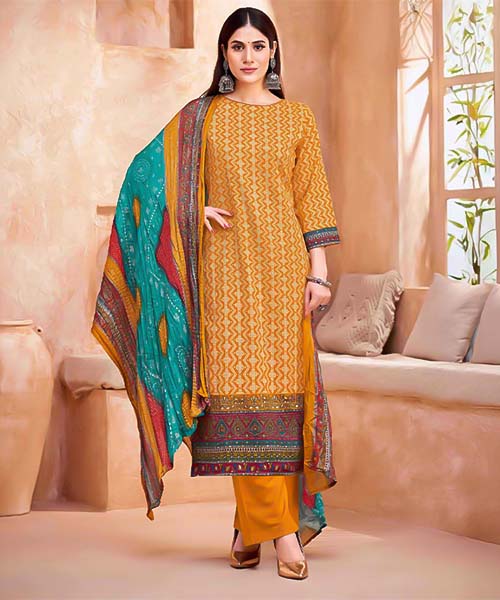 Yellow  Jam Casual Wear Salwar Kameez in edinburgh