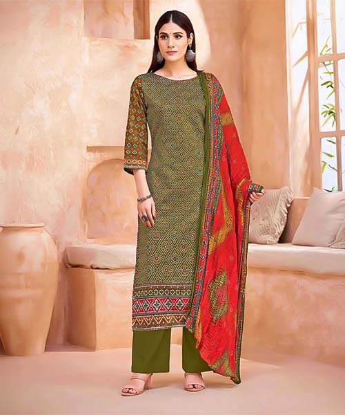Green  Jam Casual Wear Salwar Kameez in edinburgh