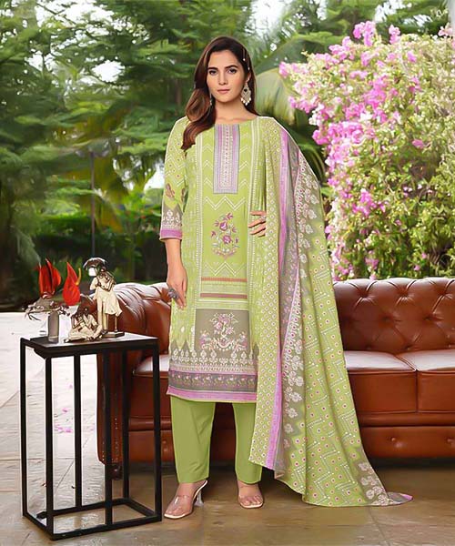 Green  Cotton Casual Wear Salwar Kameez in ripon