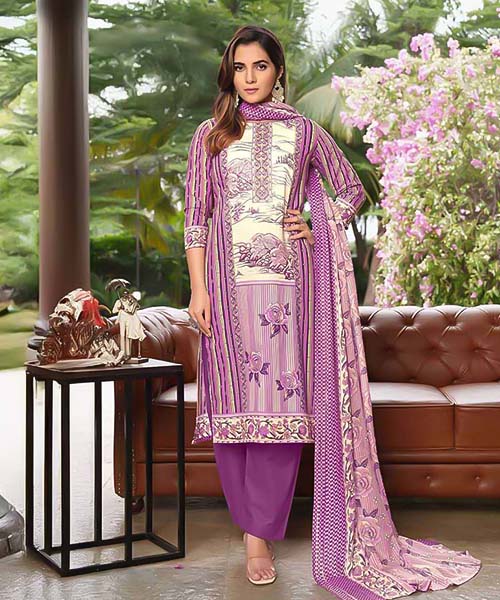 Purple  Cotton Casual Wear Salwar Kameez in ripon