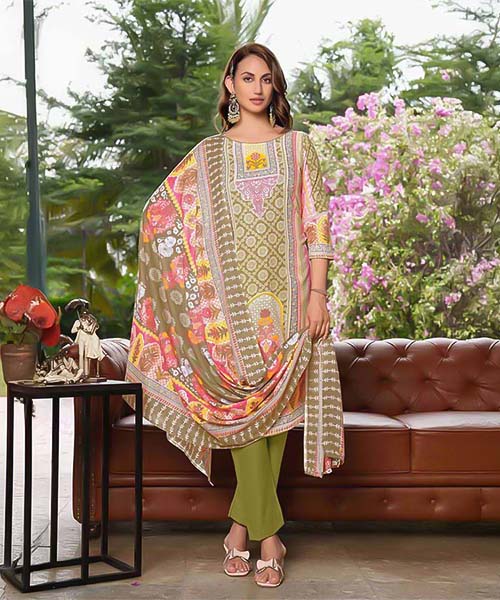 Green  Cotton Casual Wear Salwar Kameez in truro