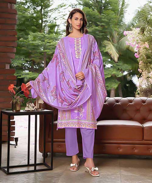 Purple Cotton Casual Wear Salwar Kameez in truro