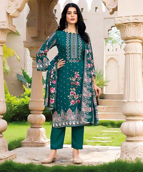 Green  Viscose Rayon Casual Wear Salwar Kameez