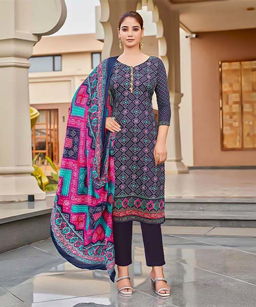 Blue  Pure Zam Casual Wear Salwar Kameez