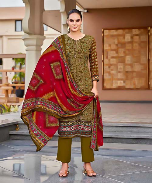 Green Pure Zam Casual Wear Salwar Kameez