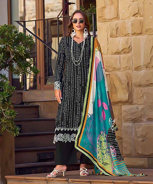 Black  Jam Satin Casual Wear Salwar Kameez