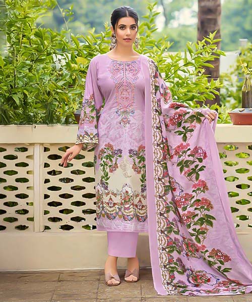 Purple Cotton Casual Wear Salwar Kameez in chester