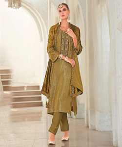 Luxury Partywear Suit in Pure Viscose Velvet