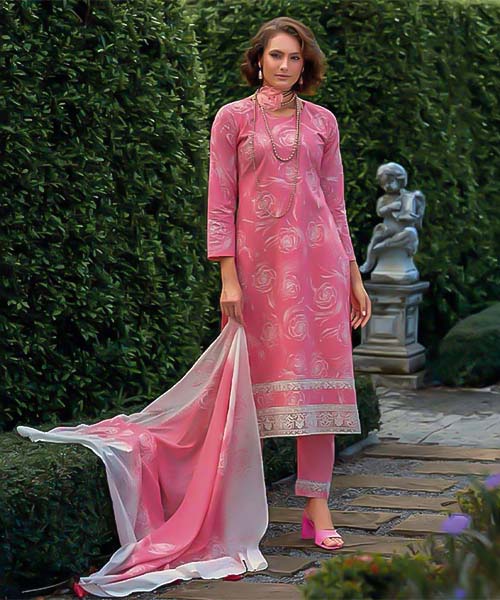 Pink Cambric Cotton Casual Wear Salwar Kameez in mumbai