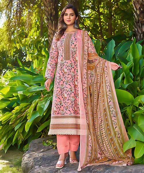 Pink  Cambric Cotton Casual Wear Salwar Kameez in northampton
