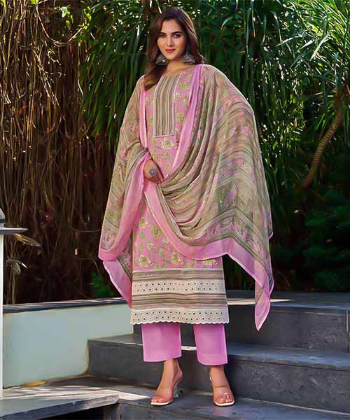 Purple Cambric Cotton Casual Wear Salwar Kameez in northampton