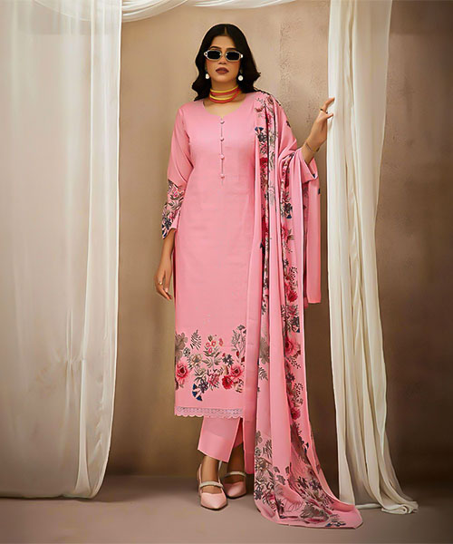 Pink Lawn Cotton Casual Wear Salwar Kameez in croatia
