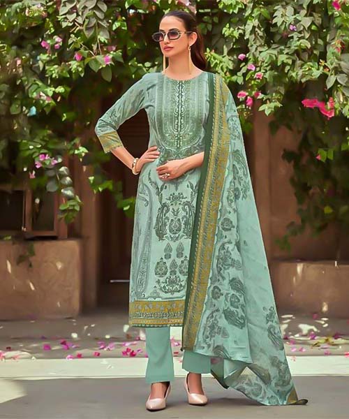Green  Lawn Casual Wear Salwar Kameez in austin