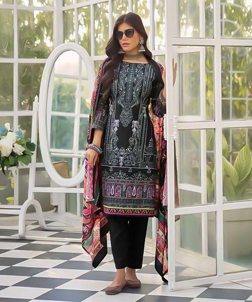 Black  Lawn Casual Wear Salwar Kameez in austin