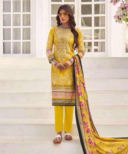Yellow Lawn Casual Wear Salwar Kameez in austin