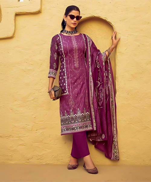 Magenta  Lawn Casual Wear Salwar Kameez in ipswich