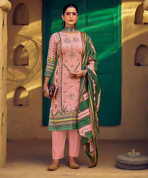 Salmon Lawn Casual Wear Salwar Kameez in ipswich