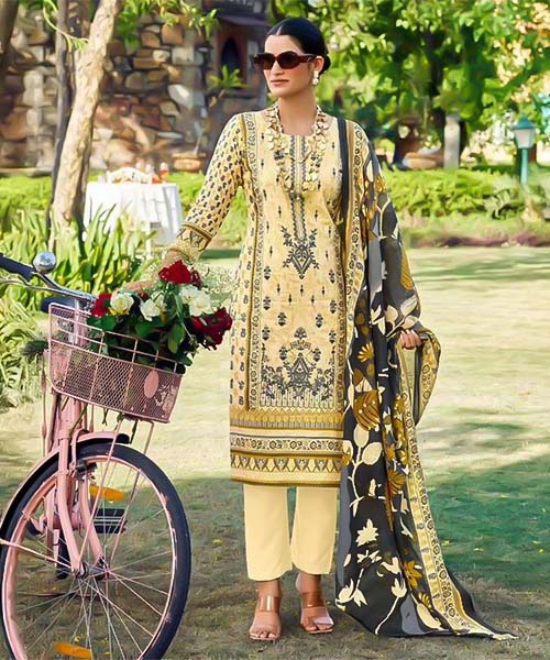Yellow Pure Lawn Casual Wear Salwar Kameez in ireland