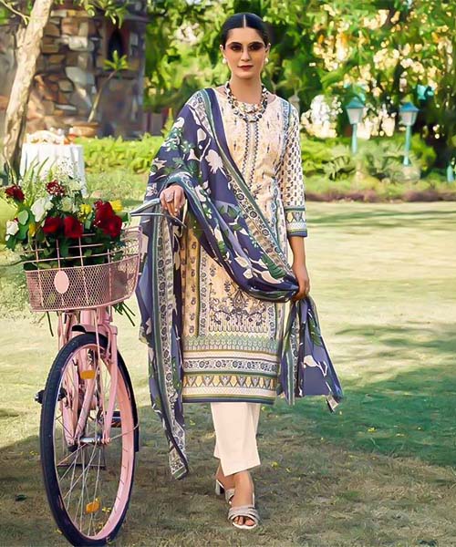 White  Pure Lawn Casual Wear Salwar Kameez