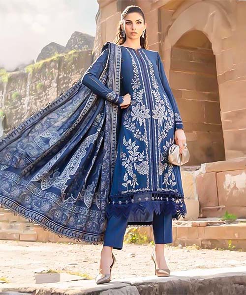 Blue Lawn Cotton Printed Salwar Kameez
