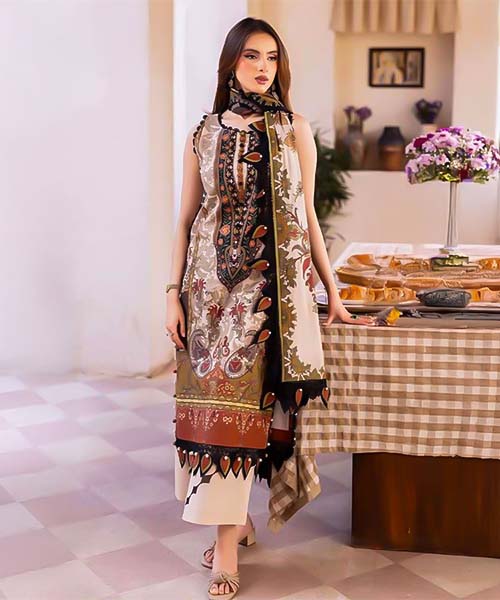 Brown Lawn Printed Salwar Kameez in lichfield
