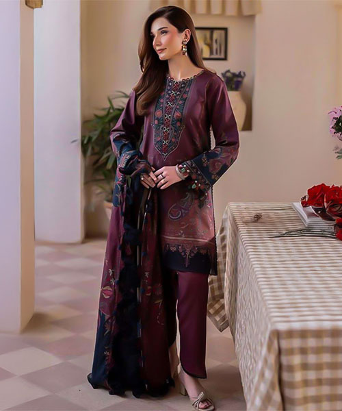 Violet Lawn Printed Salwar Kameez