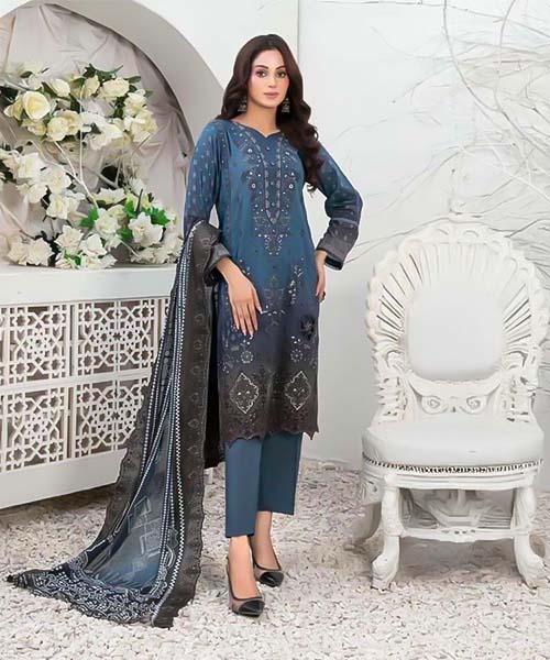 Blue  Cotton Casual Wear Salwar Kameez in canterbury