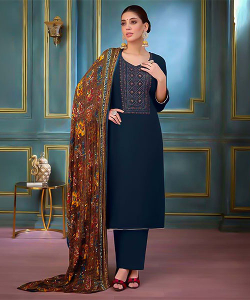 Blue  Rayon Casual Wear Salwar Kameez in fiji