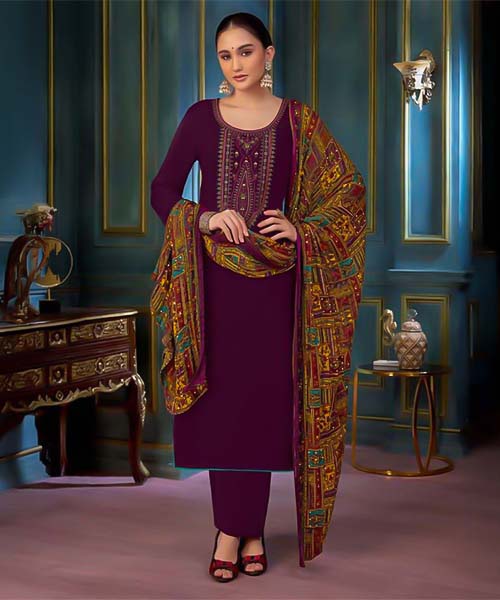 Violet Rayon Casual Wear Salwar Kameez in fiji
