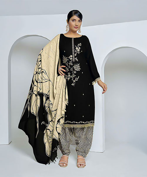 Black Rayon Casual Wear Salwar Kameez in chester