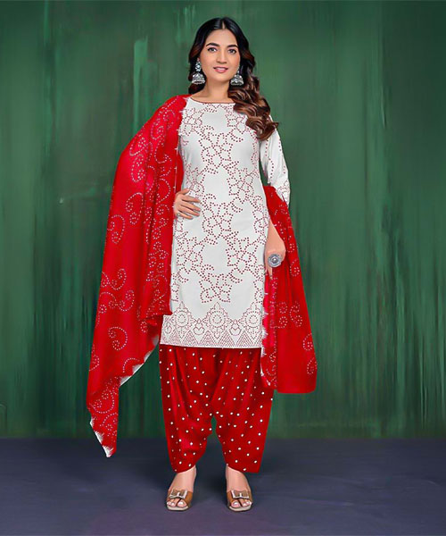 White  Cotton Casual Wear Salwar Kameez in poole