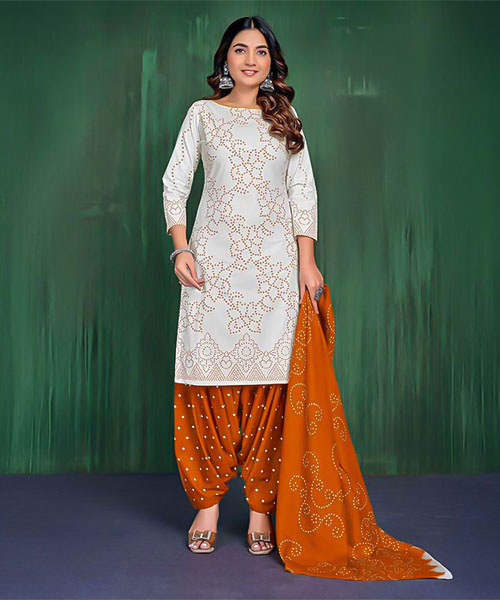 White  Cotton Casual Wear Salwar Kameez
