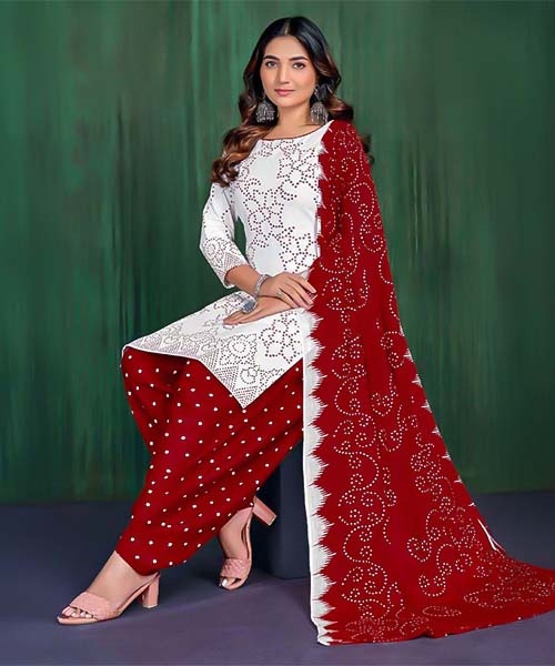 White  Cotton Casual Wear Salwar Kameez