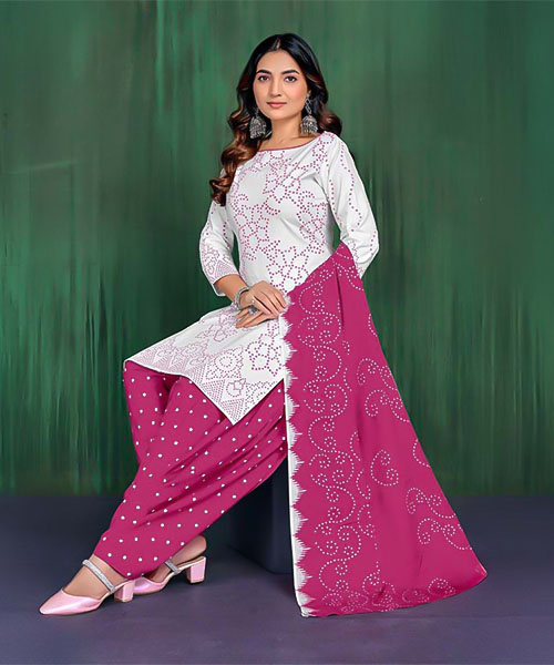 White  Cotton Casual Wear Salwar Kameez