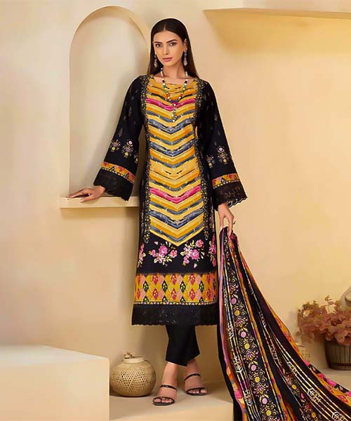Black  Mix Cotton Printed Salwar Kameez in czech republic
