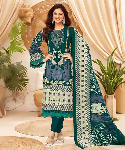 Green Cotton Printed Salwar Kameez in mumbai