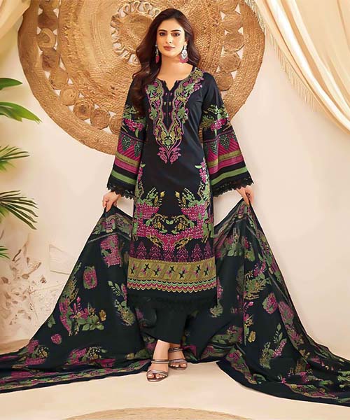 Black Cotton Printed Salwar Kameez in mumbai